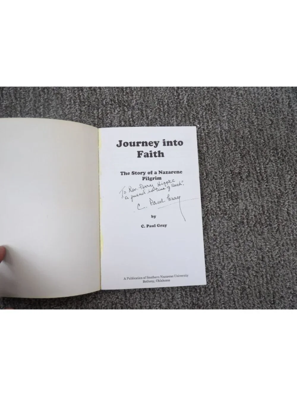 Journey Into Faith By C. Paul Gray Paperback Signed Edition Religious Memoir - Picture 2 of 3